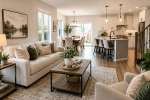 Modern open-concept living space